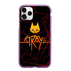 Чехол iPhone 11 Pro матовый Stray cat игра блуждающий кот, цвет: 3D-фиолетовый