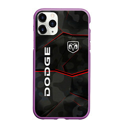 Чехол iPhone 11 Pro матовый Dodge абстракция спорт, цвет: 3D-фиолетовый