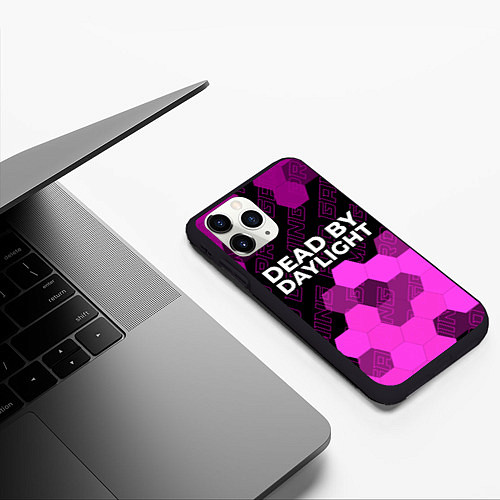 Чехол iPhone 11 Pro матовый Dead by Daylight pro gaming: символ сверху / 3D-Черный – фото 3