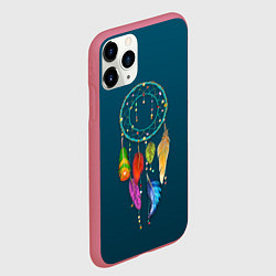 Чехол iPhone 11 Pro матовый Ловец снов - индейский амулет, цвет: 3D-малиновый — фото 2