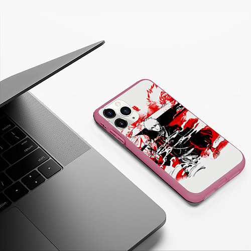 Чехол iPhone 11 Pro матовый Блич Ичиго Курасаки / 3D-Малиновый – фото 3