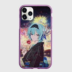Чехол iPhone 11 Pro матовый Genshin Impact - Eula Inazuma, цвет: 3D-фиолетовый