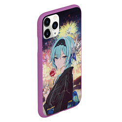 Чехол iPhone 11 Pro матовый Genshin Impact - Eula Inazuma, цвет: 3D-фиолетовый — фото 2