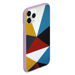 Чехол iPhone 11 Pro матовый Абстрактный набор разноцветных геометрических фигу, цвет: 3D-сиреневый — фото 2