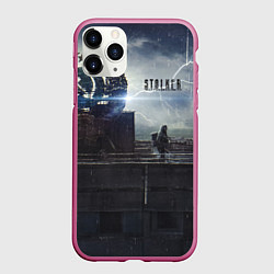 Чехол iPhone 11 Pro матовый STALKER Герб СССР В Припяти, цвет: 3D-малиновый