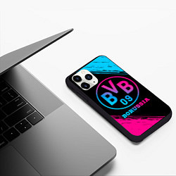 Чехол iPhone 11 Pro матовый Borussia - neon gradient, цвет: 3D-черный — фото 2