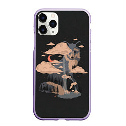 Чехол iPhone 11 Pro матовый Дух природы - Лиса, цвет: 3D-светло-сиреневый