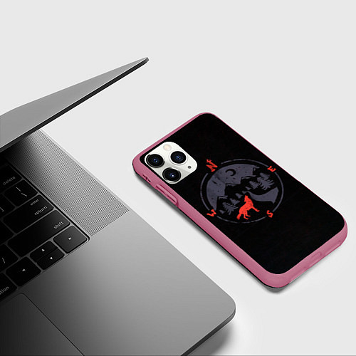 Чехол iPhone 11 Pro матовый Зов Севера / 3D-Малиновый – фото 3