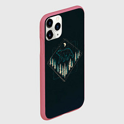 Чехол iPhone 11 Pro матовый Созвездие медведицы, цвет: 3D-малиновый — фото 2