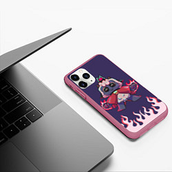 Чехол iPhone 11 Pro матовый Позитивная овечка - Cult of the lamb, цвет: 3D-малиновый — фото 2