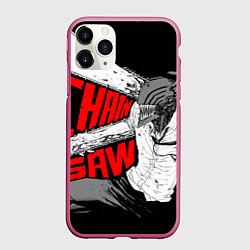 Чехол iPhone 11 Pro матовый Человек-бензопила: Дэндзи, цвет: 3D-малиновый