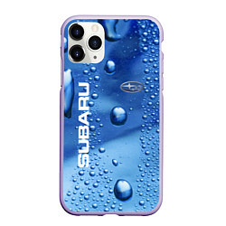 Чехол iPhone 11 Pro матовый Subaru - капли, цвет: 3D-светло-сиреневый