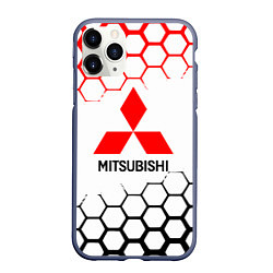 Чехол iPhone 11 Pro матовый Mitsubishi - логотип, цвет: 3D-серый