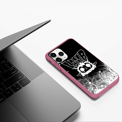 Чехол iPhone 11 Pro матовый Lamb - Cult of the lamb / 3D-Малиновый – фото 3