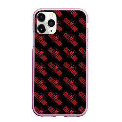 Чехол iPhone 11 Pro матовый Cult of the lamb pattern, цвет: 3D-розовый