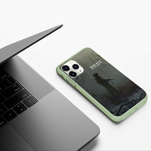 Чехол iPhone 11 Pro матовый STALKER Одиночка На Болоте / 3D-Салатовый – фото 3