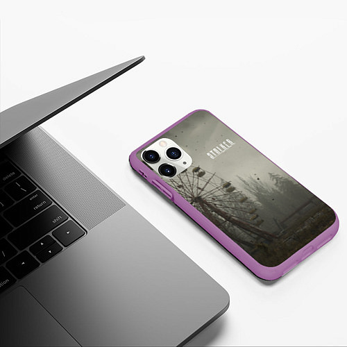 Чехол iPhone 11 Pro матовый STALKER Колесо Обозрения / 3D-Фиолетовый – фото 3