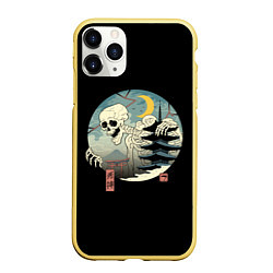 Чехол iPhone 11 Pro матовый Бог смерти японская иллюстрация, цвет: 3D-желтый
