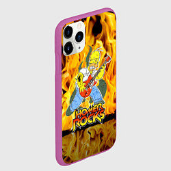 Чехол iPhone 11 Pro матовый Гомер Симпсон - соло на гитаре!, цвет: 3D-фиолетовый — фото 2