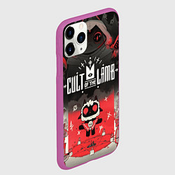 Чехол iPhone 11 Pro матовый Cult of the lamb ритуал, цвет: 3D-фиолетовый — фото 2