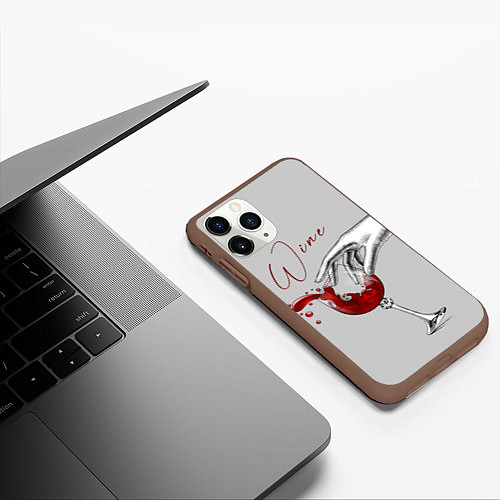 Чехол iPhone 11 Pro матовый Время винишка / 3D-Коричневый – фото 3