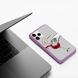 Чехол iPhone 11 Pro матовый Время винишка, цвет: 3D-фиолетовый — фото 2