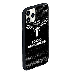 Чехол iPhone 11 Pro матовый Tokyo Revengers с потертостями на темном фоне, цвет: 3D-черный — фото 2