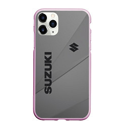 Чехол iPhone 11 Pro матовый Suzuki - серая абстракция, цвет: 3D-розовый