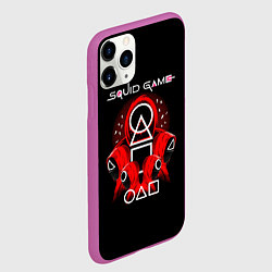 Чехол iPhone 11 Pro матовый Игра в кальмара - Squid Game, цвет: 3D-фиолетовый — фото 2
