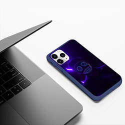 Чехол iPhone 11 Pro матовый Неоновый анонимус во тьме, цвет: 3D-тёмно-синий — фото 2