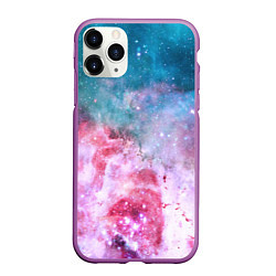 Чехол iPhone 11 Pro матовый Вспыхнувший космос, цвет: 3D-фиолетовый