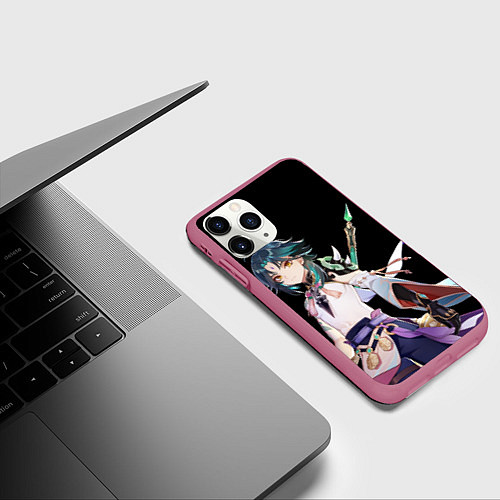 Чехол iPhone 11 Pro матовый Адепт Сяо - Минимализм / 3D-Малиновый – фото 3