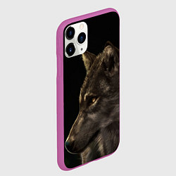 Чехол iPhone 11 Pro матовый Взрослый мудрый волк, цвет: 3D-фиолетовый — фото 2