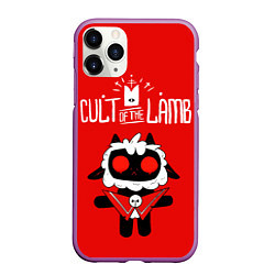 Чехол iPhone 11 Pro матовый Cult of the Lamb ягненок, цвет: 3D-фиолетовый