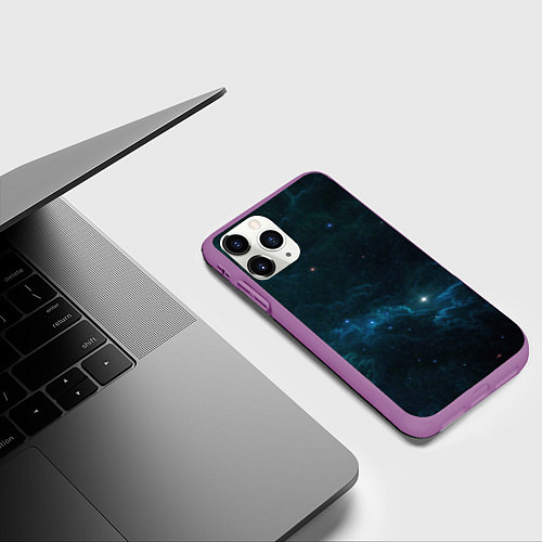 Чехол iPhone 11 Pro матовый Космическая туча / 3D-Фиолетовый – фото 3