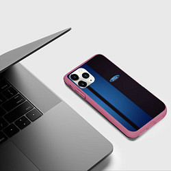 Чехол iPhone 11 Pro матовый Ford - три полосы, цвет: 3D-малиновый — фото 2