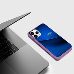 Чехол iPhone 11 Pro матовый Ford - синяя абстракция, цвет: 3D-фиолетовый — фото 2