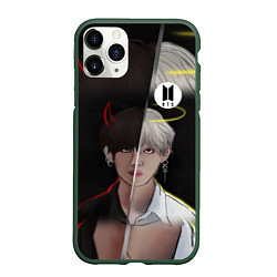 Чехол iPhone 11 Pro матовый BTS Kim Taehyung, цвет: 3D-темно-зеленый
