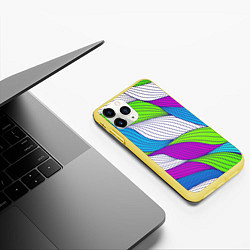 Чехол iPhone 11 Pro матовый Цветная ткань, цвет: 3D-желтый — фото 2