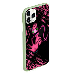 Чехол iPhone 11 Pro матовый Mommy long legs pink, цвет: 3D-салатовый — фото 2