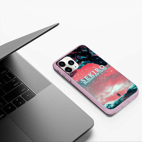 Чехол iPhone 11 Pro матовый Секиро в лесу / 3D-Розовый – фото 3