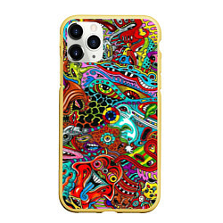 Чехол iPhone 11 Pro матовый Радужная картина