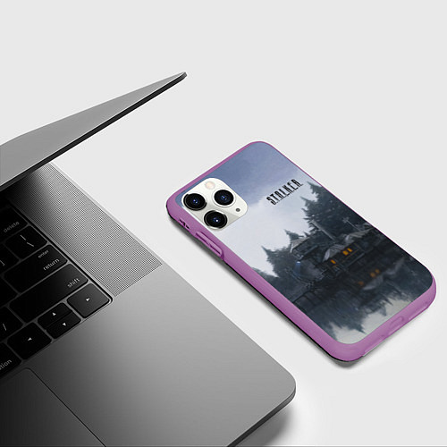 Чехол iPhone 11 Pro матовый STALKER Причал / 3D-Фиолетовый – фото 3