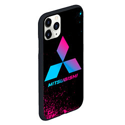 Чехол iPhone 11 Pro матовый Mitsubishi - neon gradient, цвет: 3D-черный — фото 2