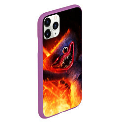 Чехол iPhone 11 Pro матовый Хагги Вагги в огне, цвет: 3D-фиолетовый — фото 2