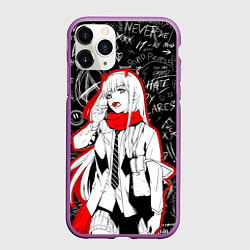 Чехол iPhone 11 Pro матовый Zero two с чупачупсом - любимый во франксе, цвет: 3D-фиолетовый
