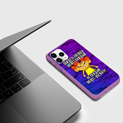 Чехол iPhone 11 Pro матовый Обидеть Наташу может каждый, не каждый может убежа, цвет: 3D-фиолетовый — фото 2