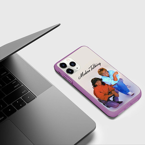 Чехол iPhone 11 Pro матовый Modern Talking : Thomas Anders and Dieter Bohlen / 3D-Фиолетовый – фото 3