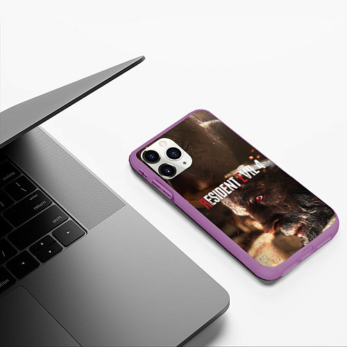 Чехол iPhone 11 Pro матовый Biohazard RE:4 / 3D-Фиолетовый – фото 3