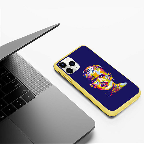 Чехол iPhone 11 Pro матовый Lil Peep Арт / 3D-Желтый – фото 3